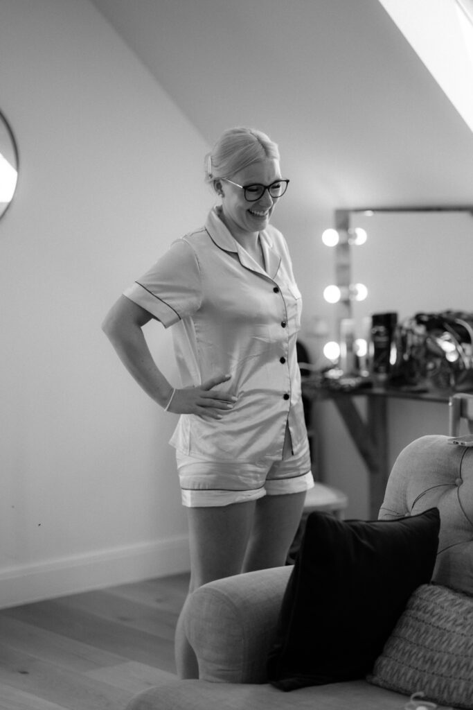 Bridal prep at Hyde House Cotswolds Wedding Venue