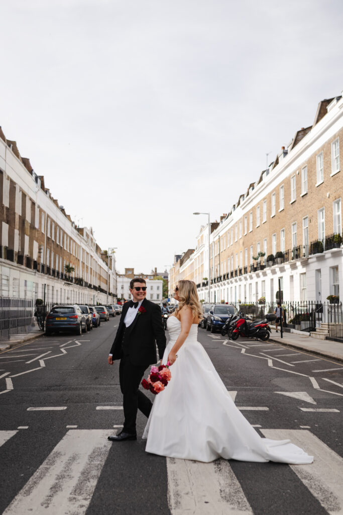 Wedding Couple Portraits in Chelsea and Kensington by London Elopement Photographer