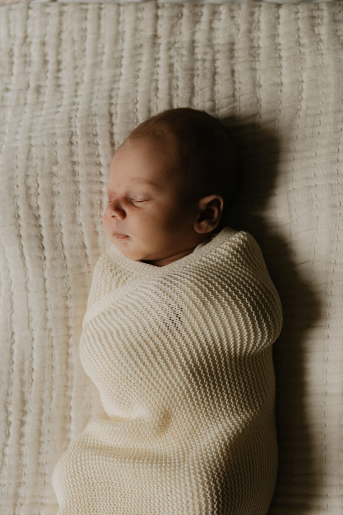 Sleeping Newborn Baby at In Home Newborn Photoshoot