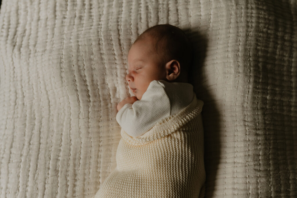 Sleeping Newborn Baby at In Home Newborn Photoshoot