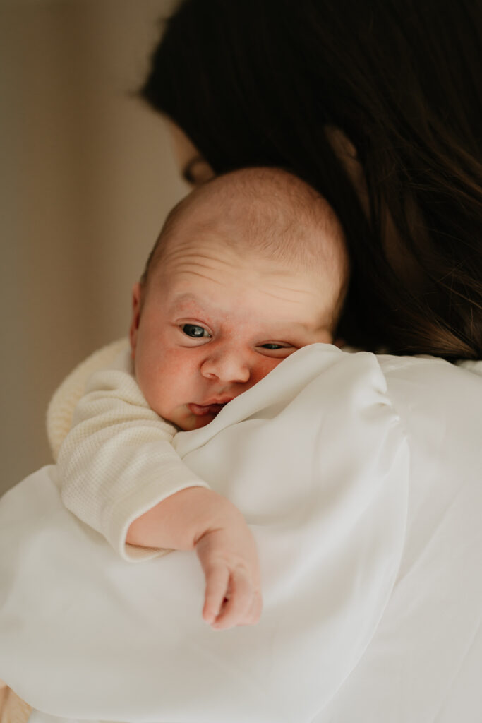 Sleeping Newborn Baby at In Home Newborn Photoshoot