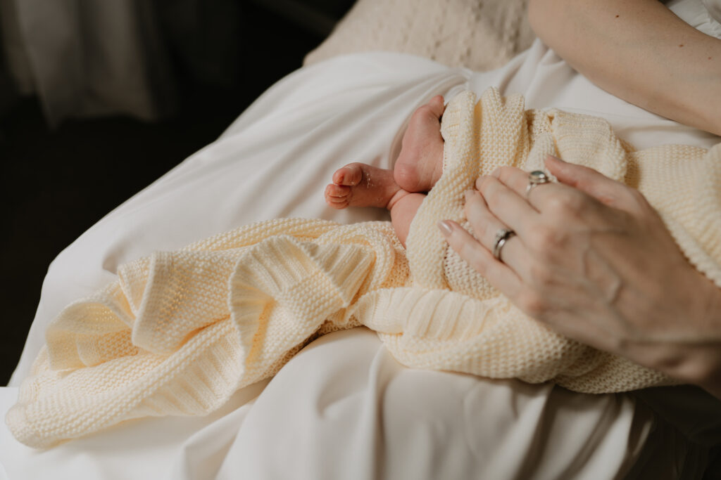 Sleeping Newborn Baby at In Home Newborn Photoshoot