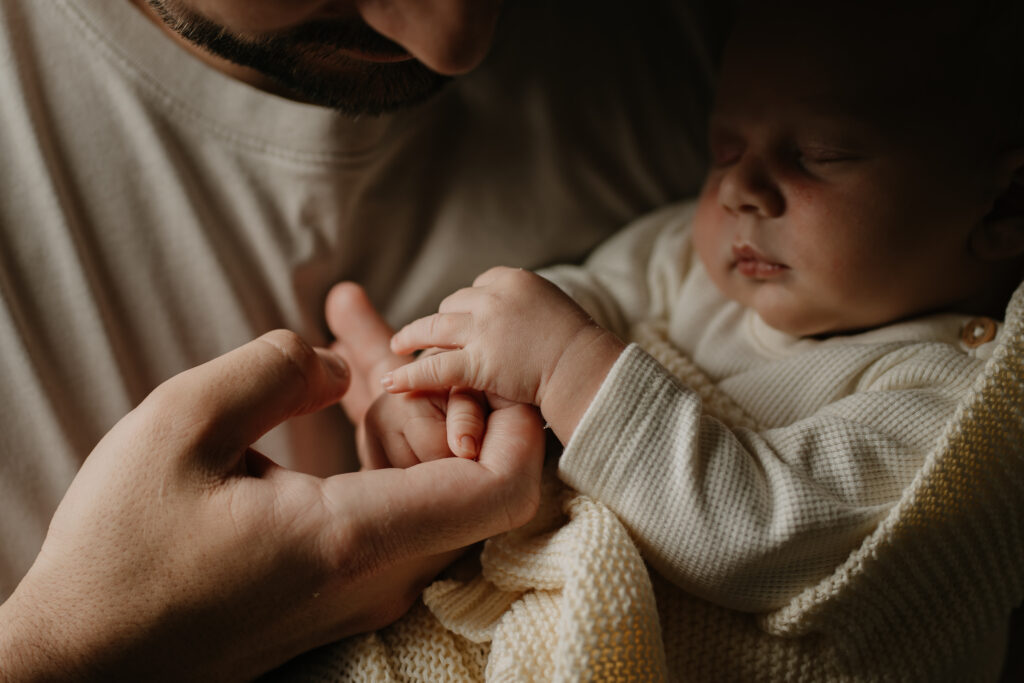 Sleeping Newborn Baby at In Home Newborn Photoshoot