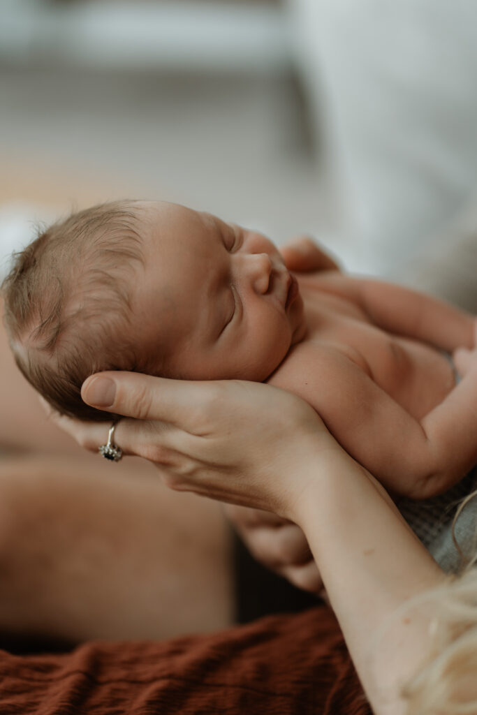 Worcester Family Photographer at in home newborn session