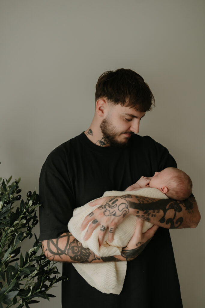 Worcester newborn photographer with family in studio