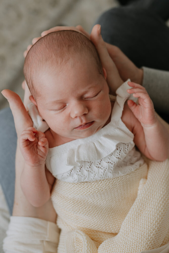 Worcester newborn photographer with family in studio