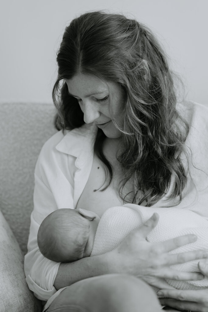 Worcester newborn photographer with family in studio