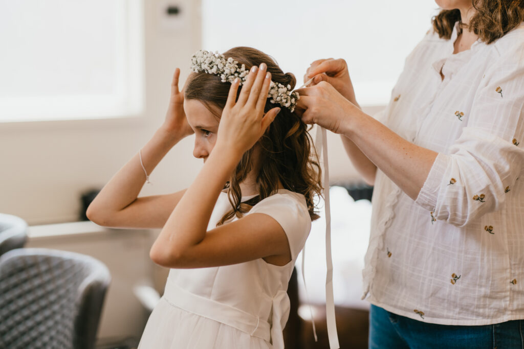 Bridal Prep at Bredenbury Court Barns Wedding