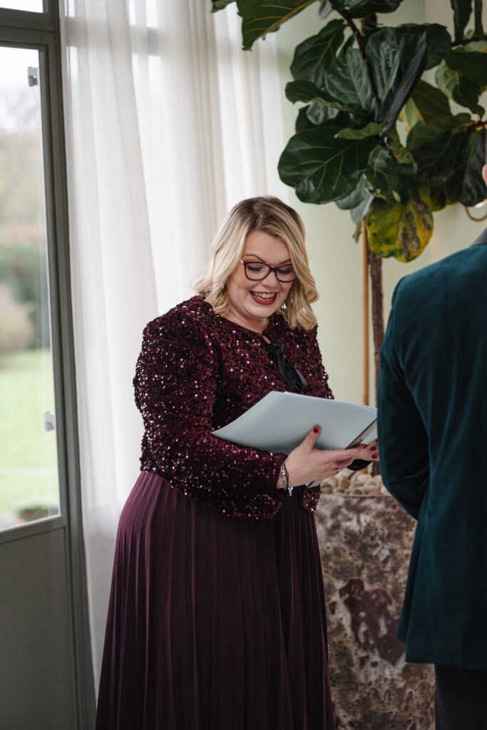 Wedding Ceremony in Orangery at the Retreat at Elcott Park