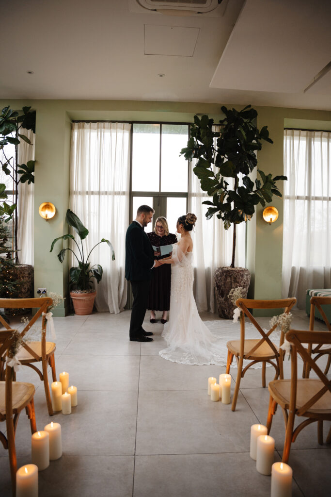 Wedding Ceremony in Orangery at the Retreat at Elcott Park