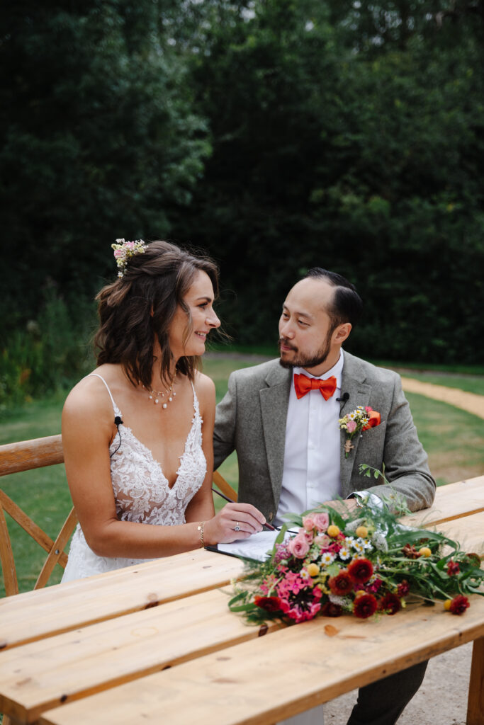 Elmbridge Farm wedding outdoor ceremony photos