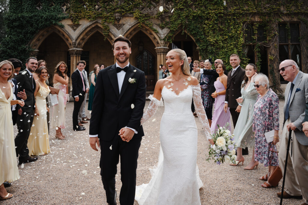 Confetti photos at manor by the Lake