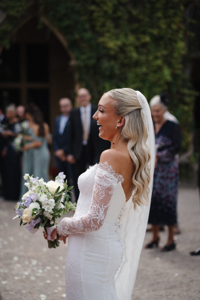 Confetti photos at manor by the Lake