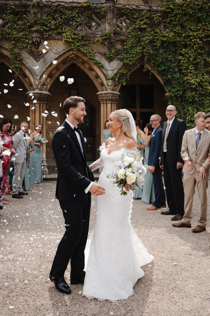 Confetti photos at manor by the Lake