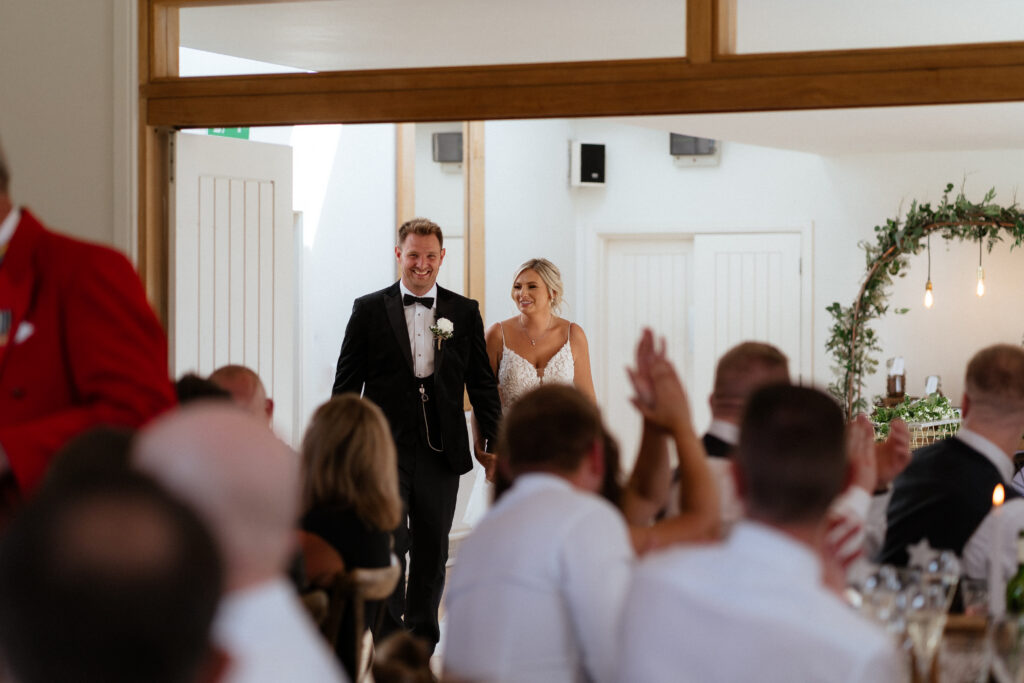 The Barn wedding reception space at hyde house by Cotswolds wedding photographer