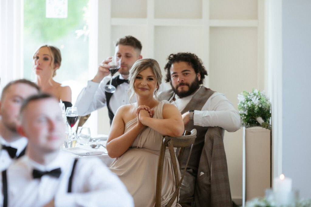 The Barn wedding reception space at hyde house by Cotswolds wedding photographer