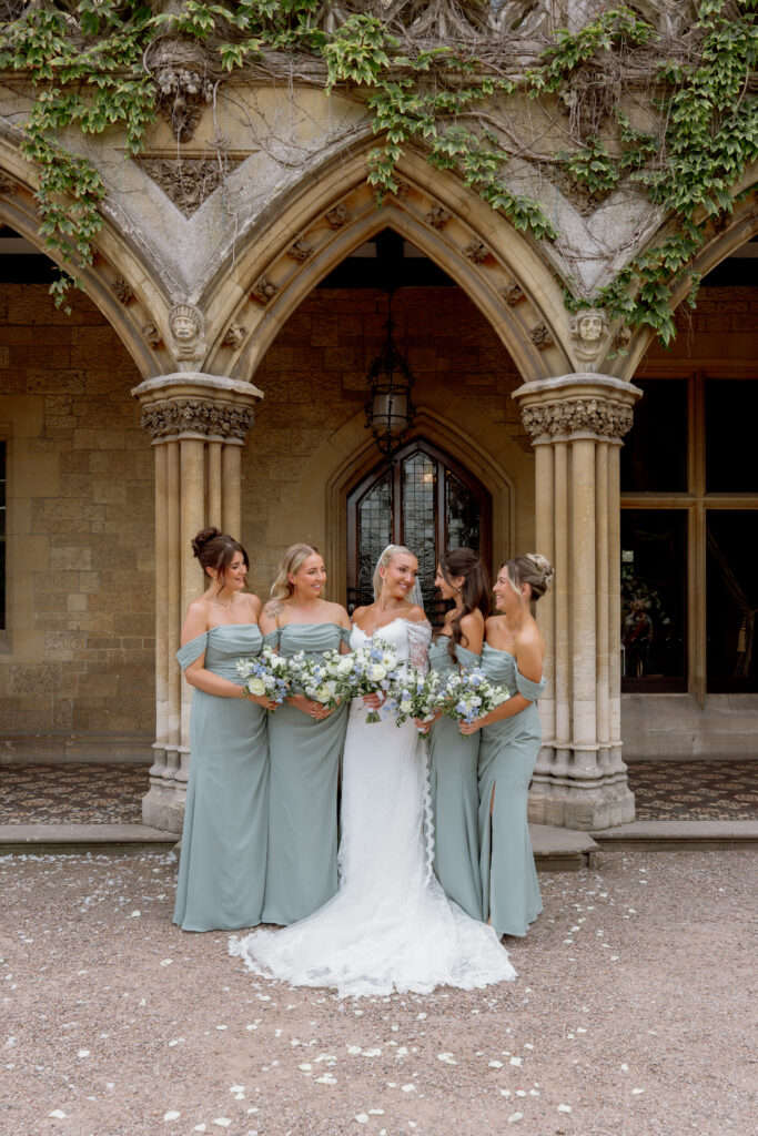 Manor by the Lake group photos by Cotswolds wedding photographer