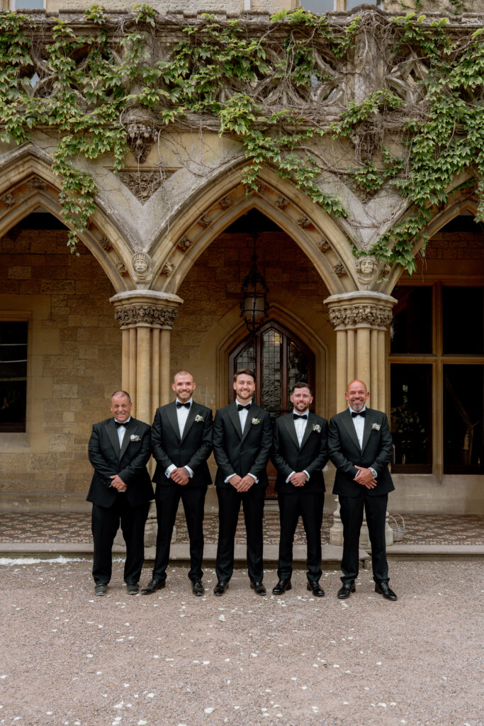 Manor by the Lake group photos by Cotswolds wedding photographer