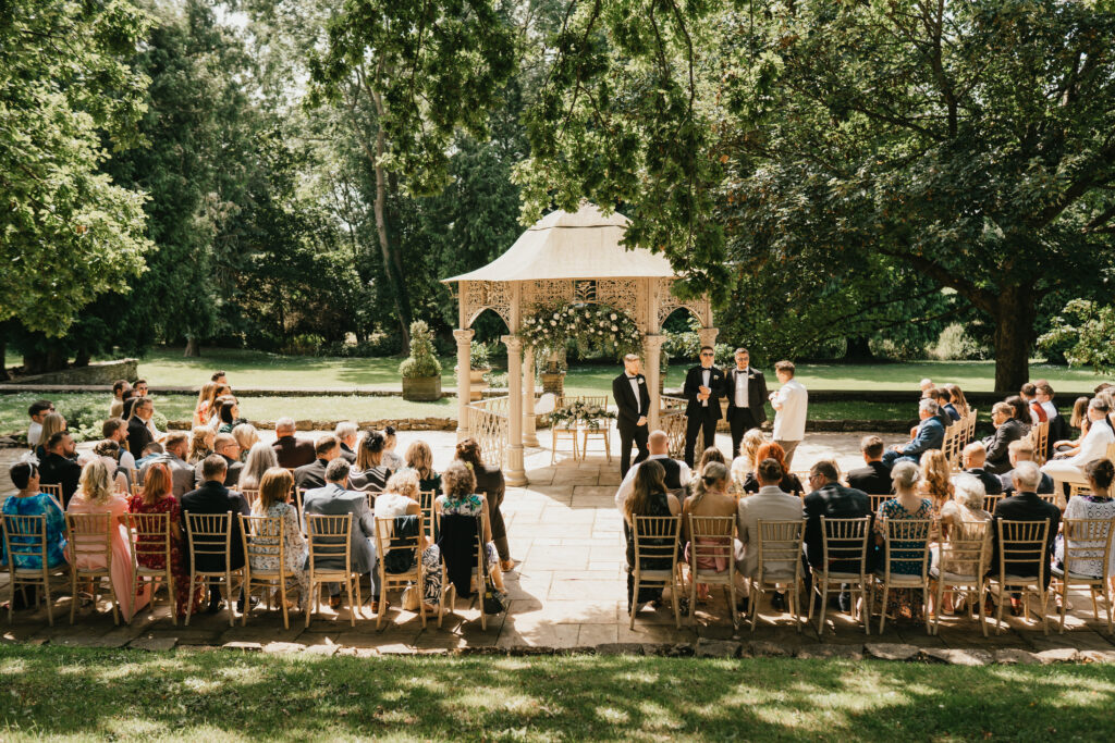 The pergola at Eastington Park for ourdoor ceremony by Cotswolds wedding photographer