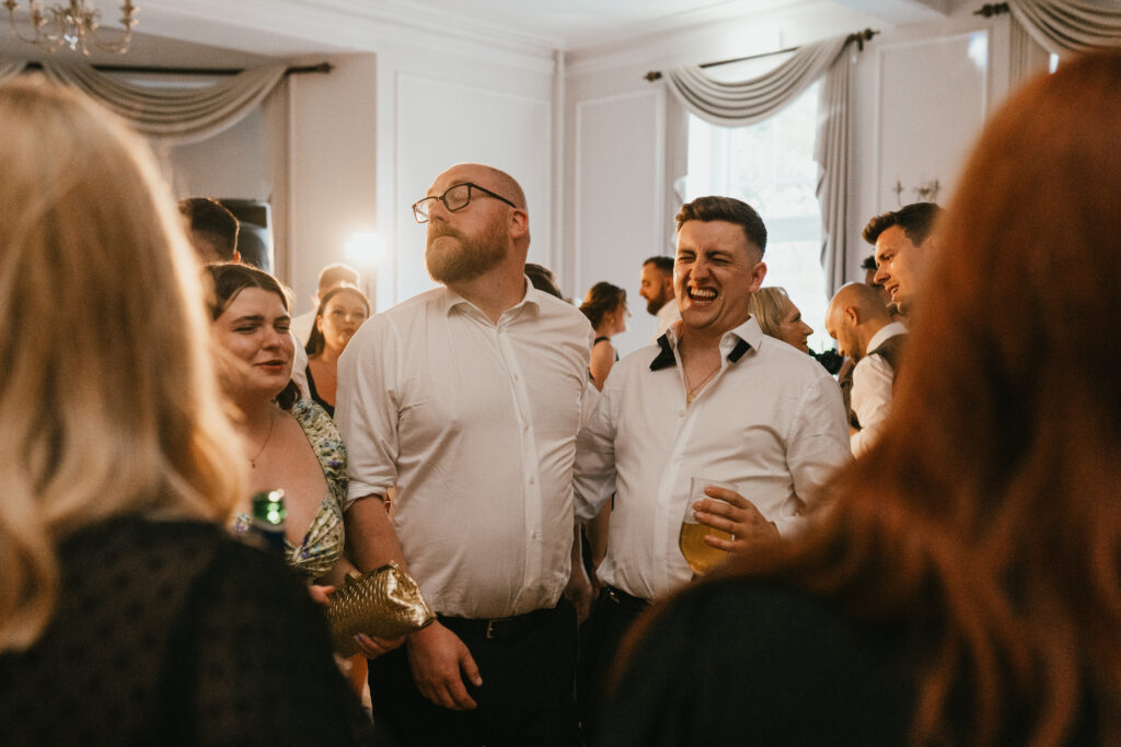 Evening wedding reception at Eastington Park by Cotswolds wedding photographer