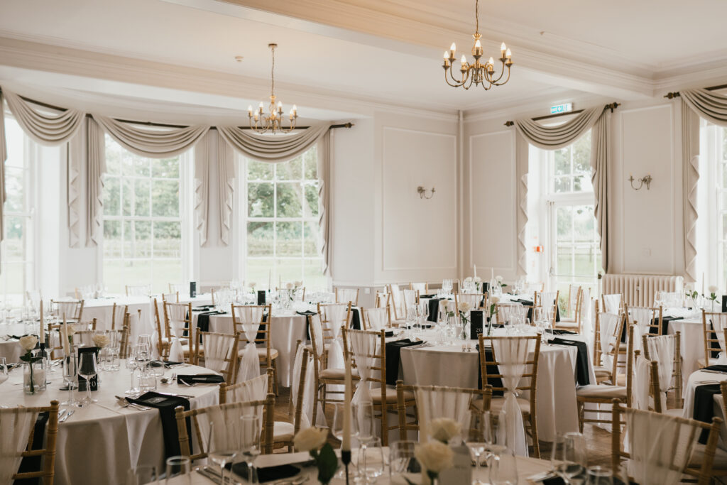 The ballroom at Eastington Park by Cotswolds wedding photographer