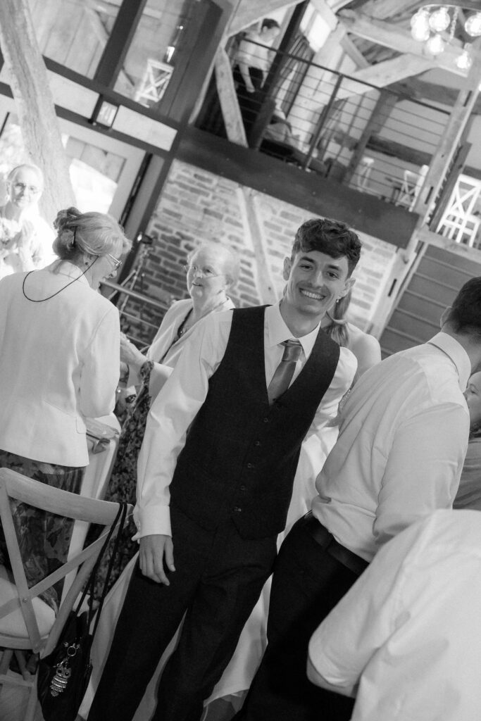 Barns and yard wedding reception speeches at Threshing barn