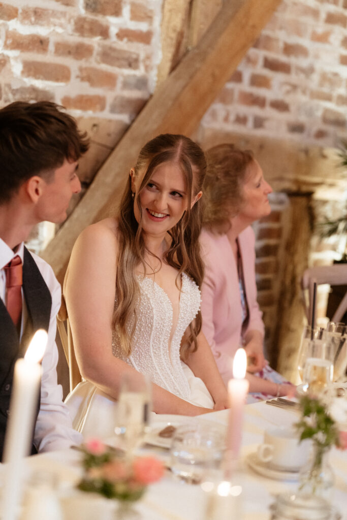 Barns and yard wedding reception speeches at Threshing barn
