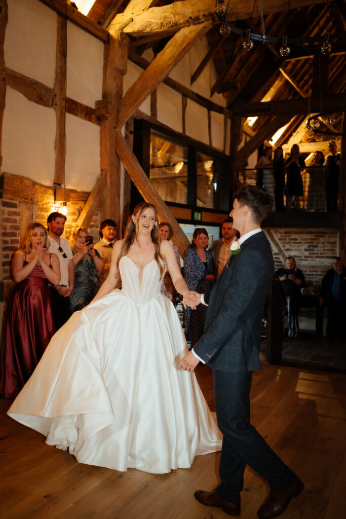Barns and yard wedding dancefloor photos