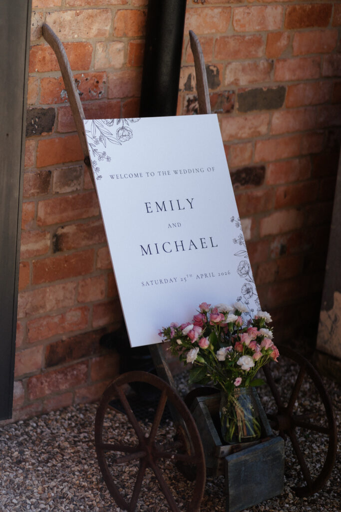 Ceremony in Threshing Barn at Barns & Yard wedding