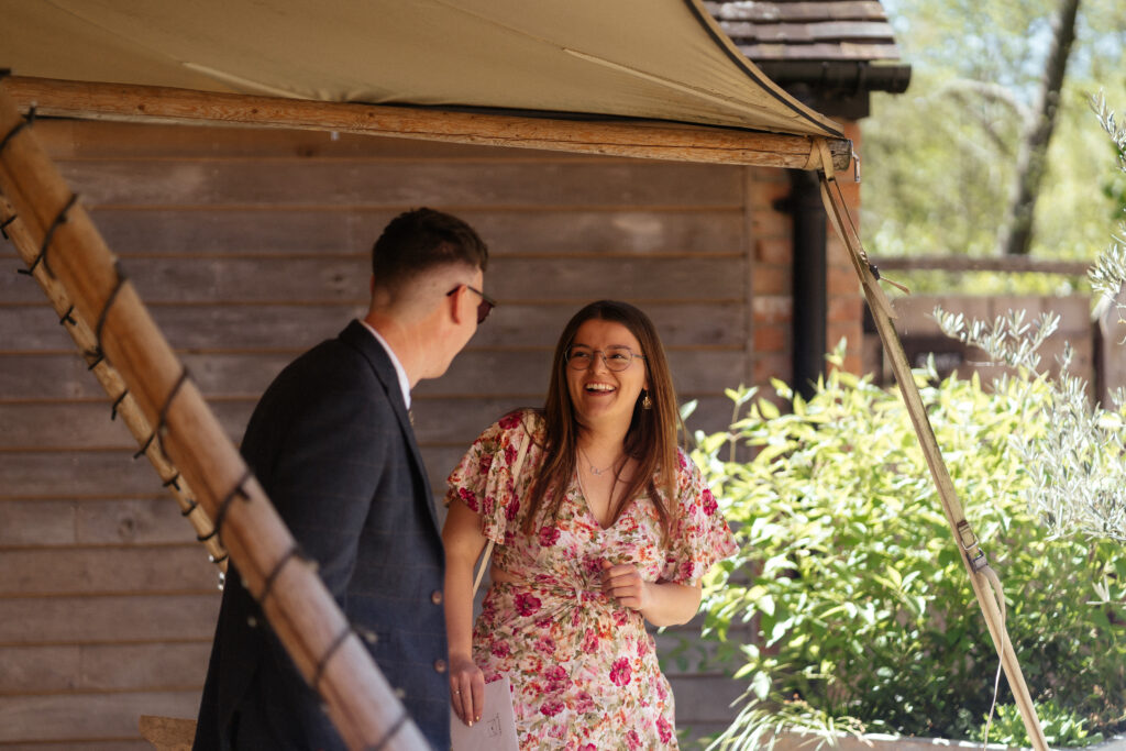 Ceremony in Threshing Barn at Barns & Yard wedding