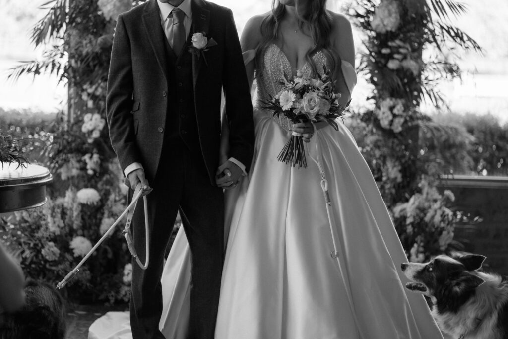 Ceremony in Threshing Barn at Barns & Yard wedding