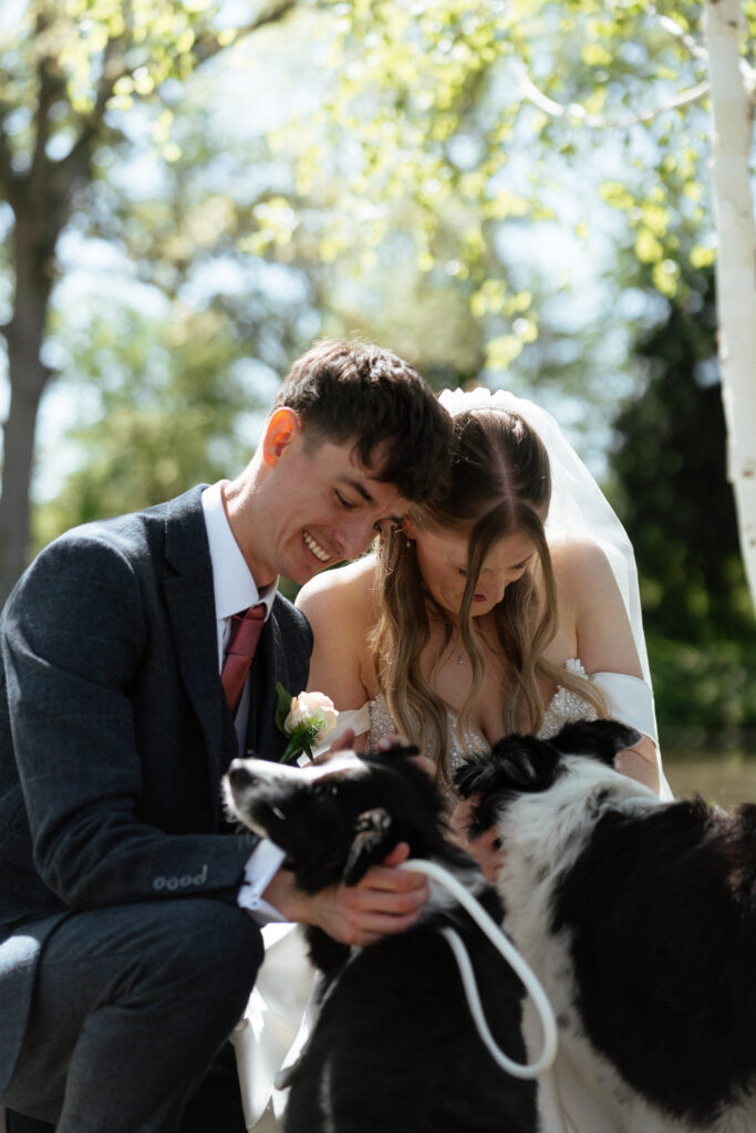 Private wedding vows at Barns & Yard wedding venue on the jetty