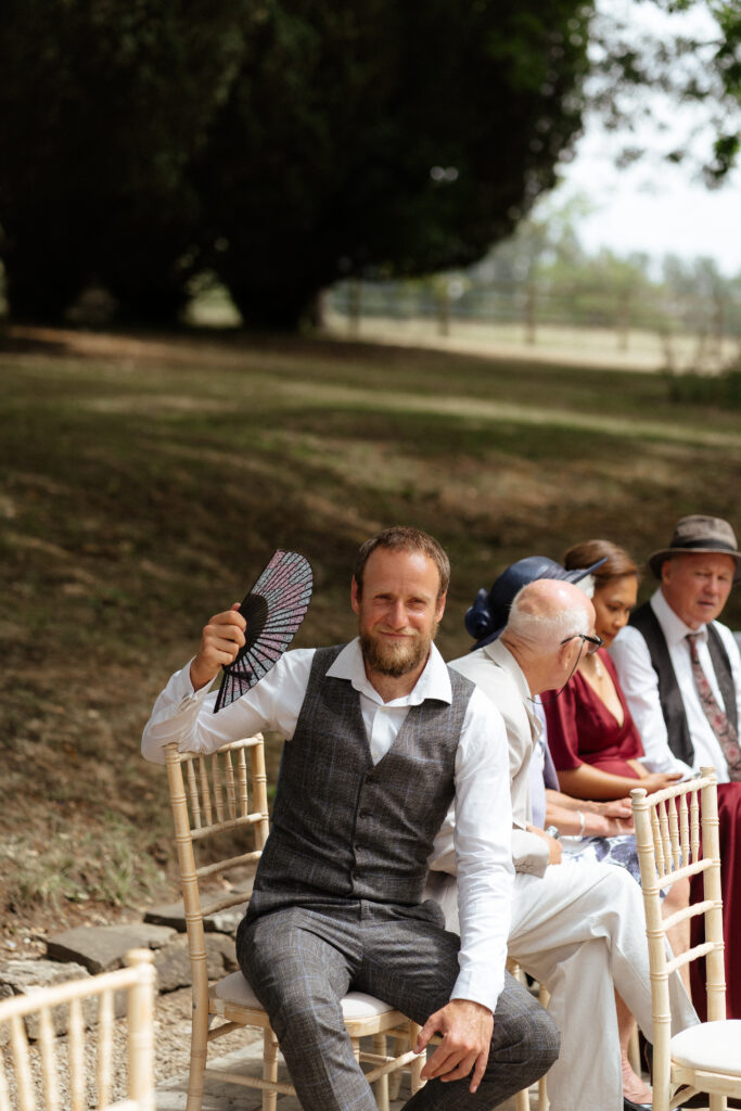outdoor ceremony at Eastington park by Cotswolds wedding photographer