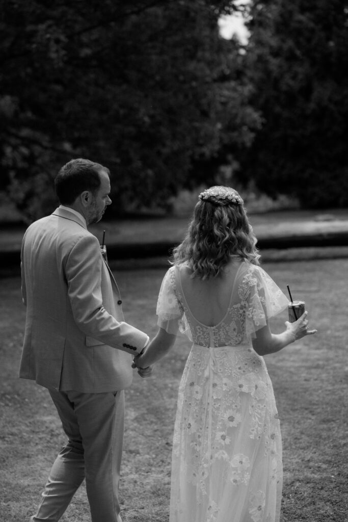 outdoor ceremony at Eastington park by Cotswolds wedding photographer