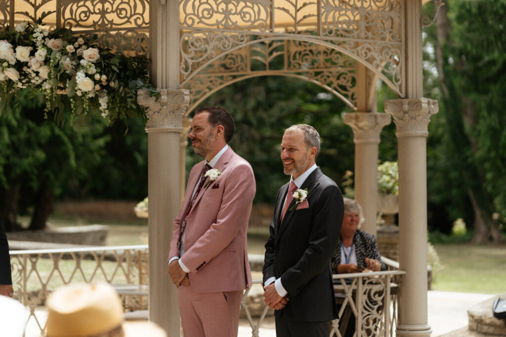 outdoor ceremony at Eastington park by Cotswolds wedding photographer