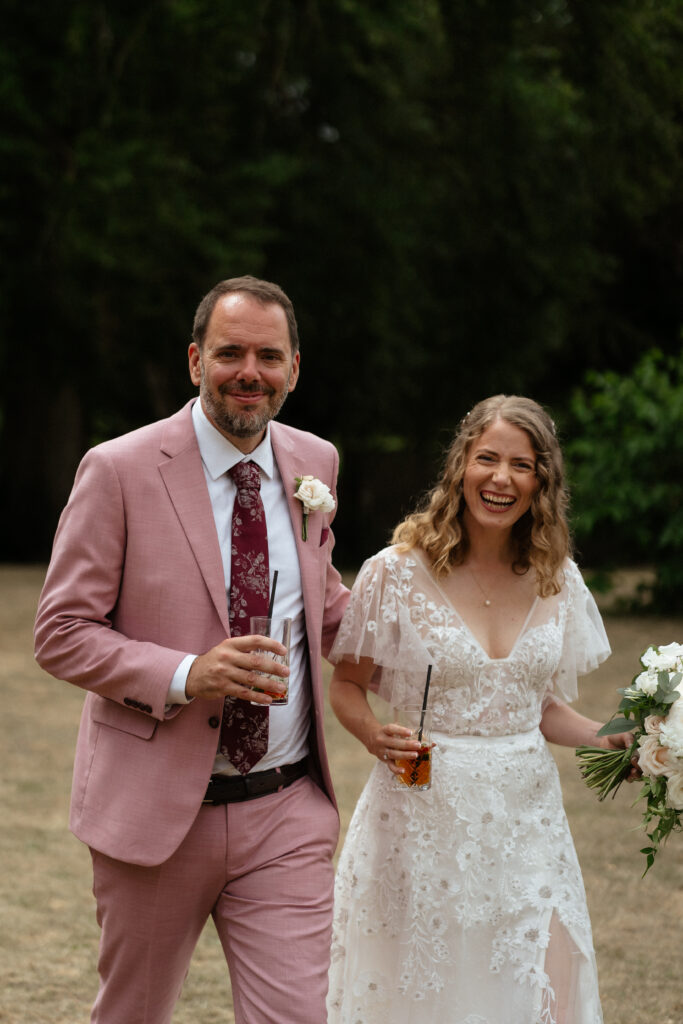 outdoor ceremony at Eastington park by Cotswolds wedding photographer