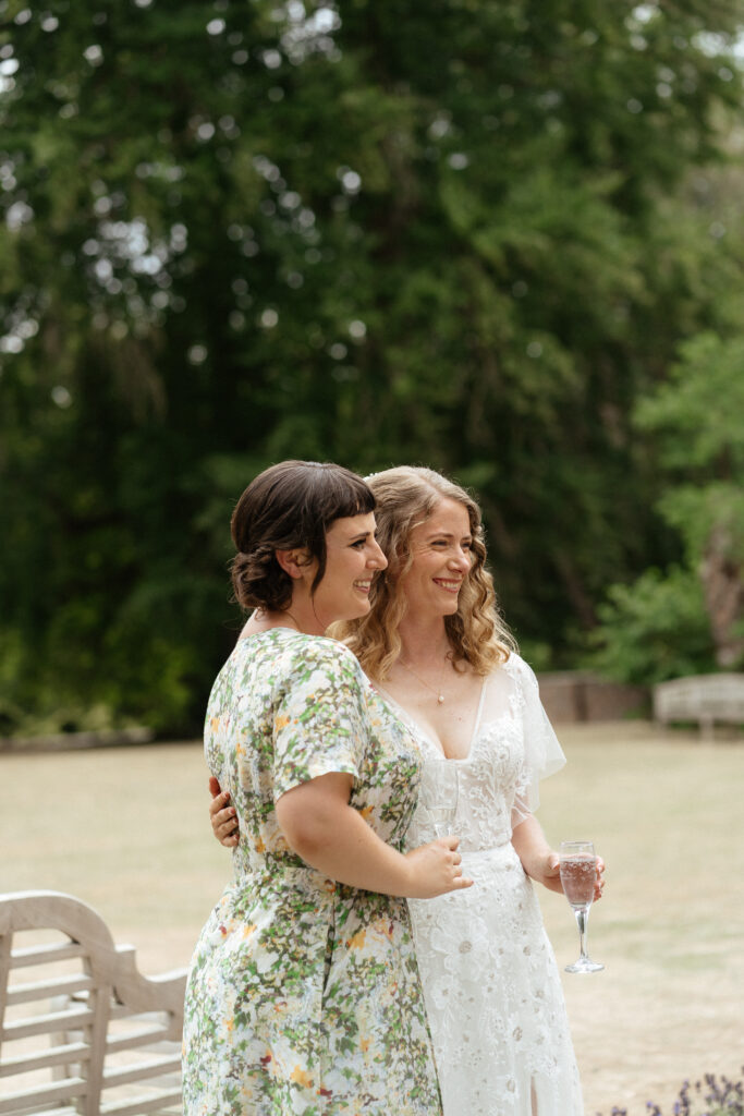 cocktail hour at Eastington park by Cotswolds wedding photographer
