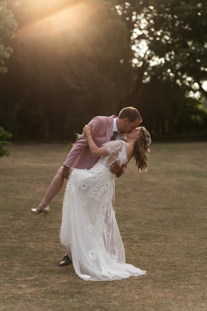 couple portraits at eastington park  by cotswolds wedding photographer