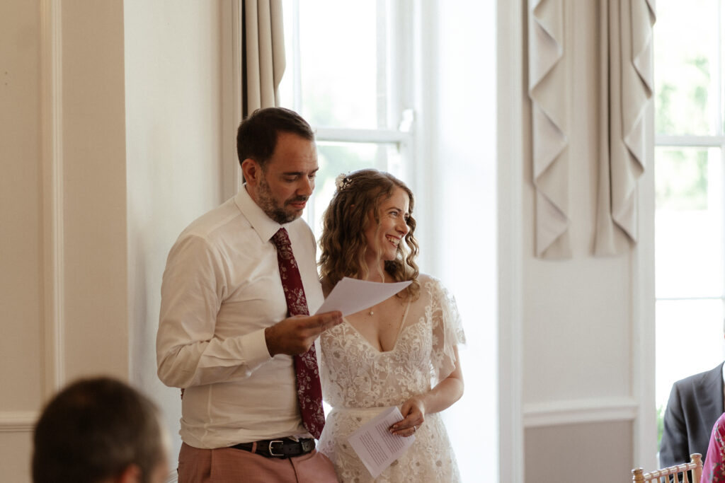 speeches at eastington park  by cotswolds wedding photographer
