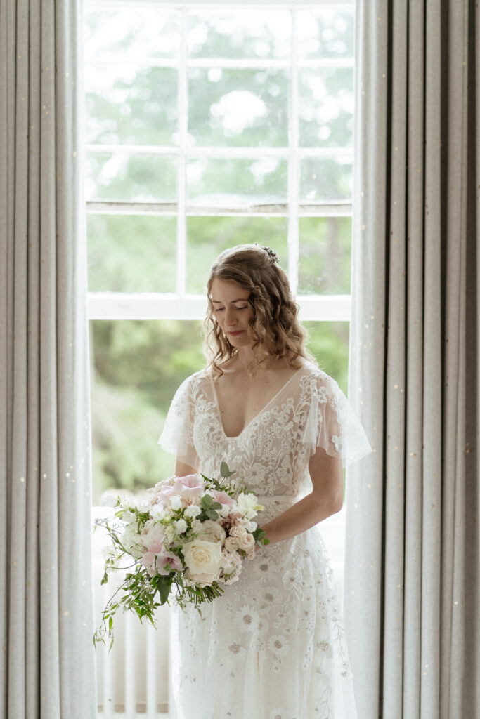 Bridal prep at Eastington park by Cotswolds wedding photographer