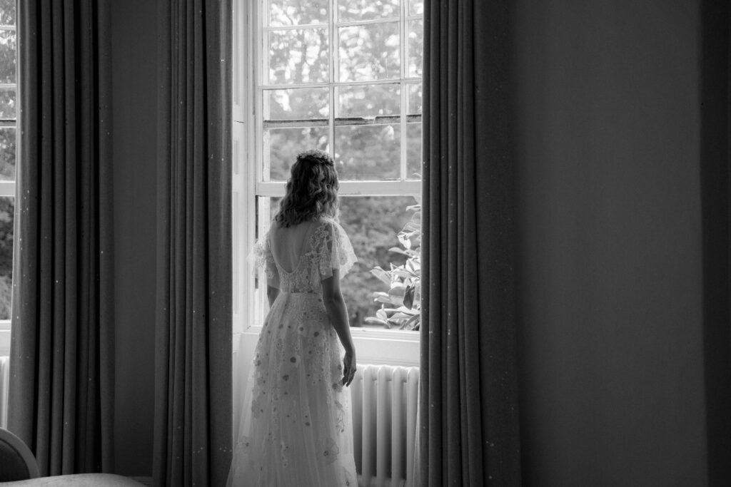 Bridal prep at Eastington park by Cotswolds wedding photographer