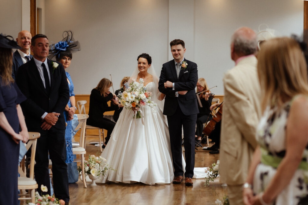 Bredenbury Court Barns wedding ceremony photos by Hereford Wedding Photographer