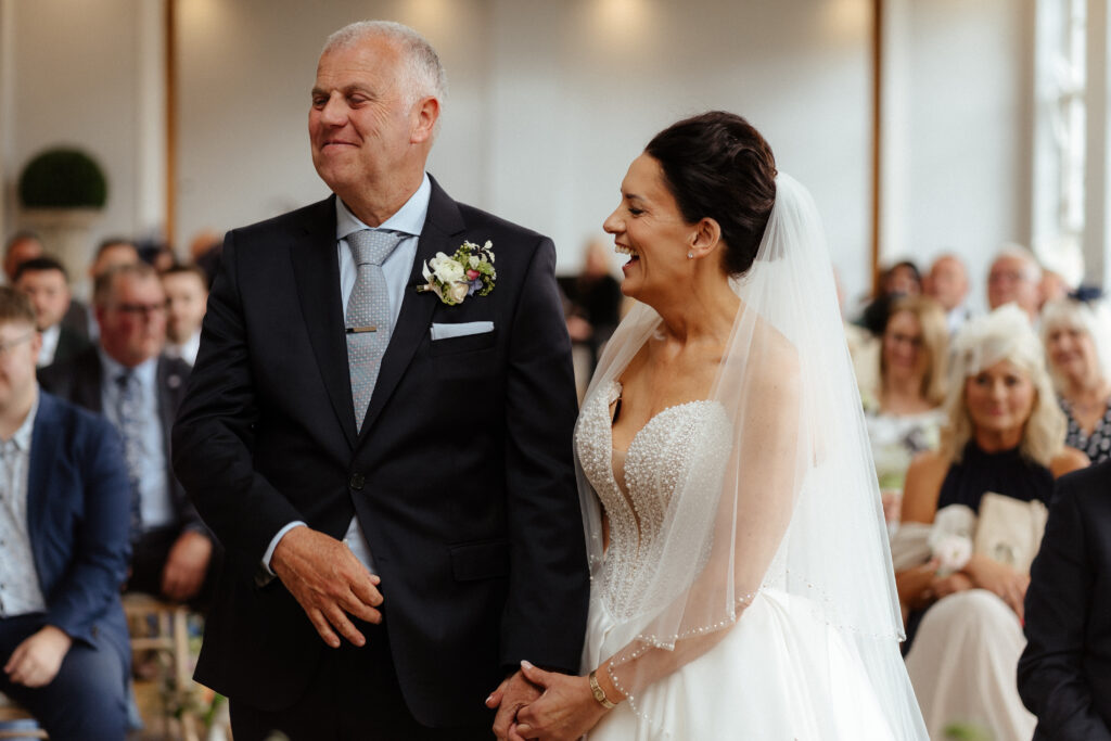 Bredenbury Court Barns wedding ceremony photos by Hereford Wedding Photographer