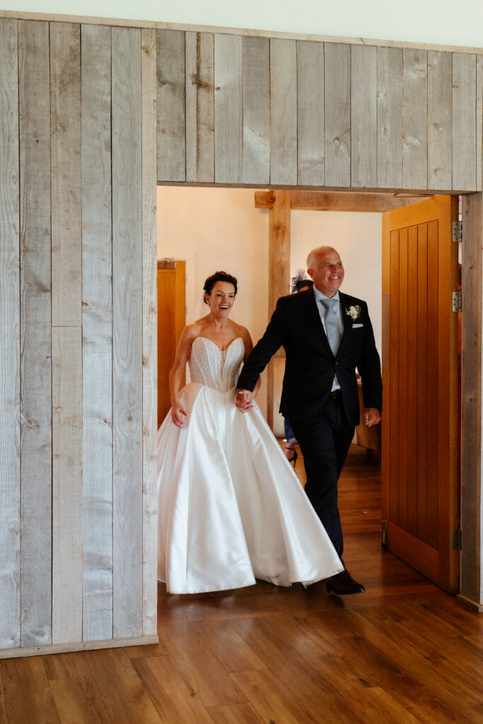 Wedding Reception reveal at Bredenbury Court Barns by Hereford Wedding Photographer