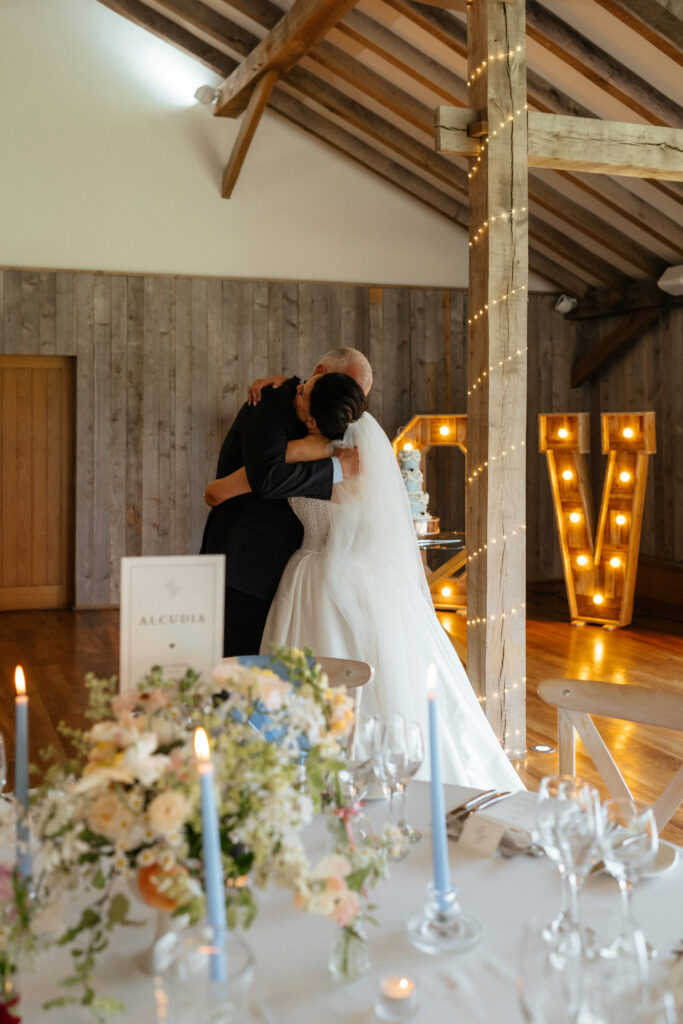 Wedding Reception reveal at Bredenbury Court Barns by Hereford Wedding Photographer