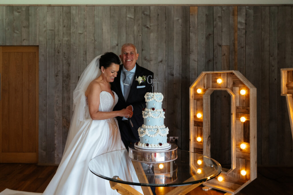 Wedding Reception reveal at Bredenbury Court Barns by Hereford Wedding Photographer