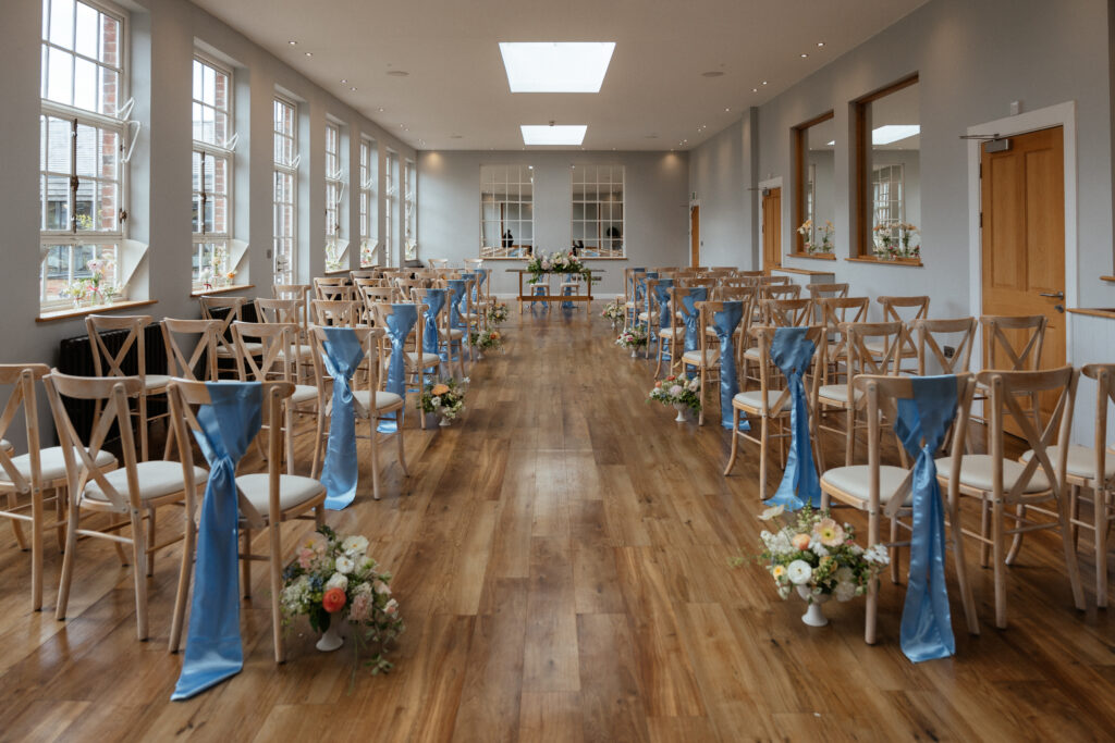 Bredenbury Court Barns wedding ceremony photographed by Hereford Wedding Photographer