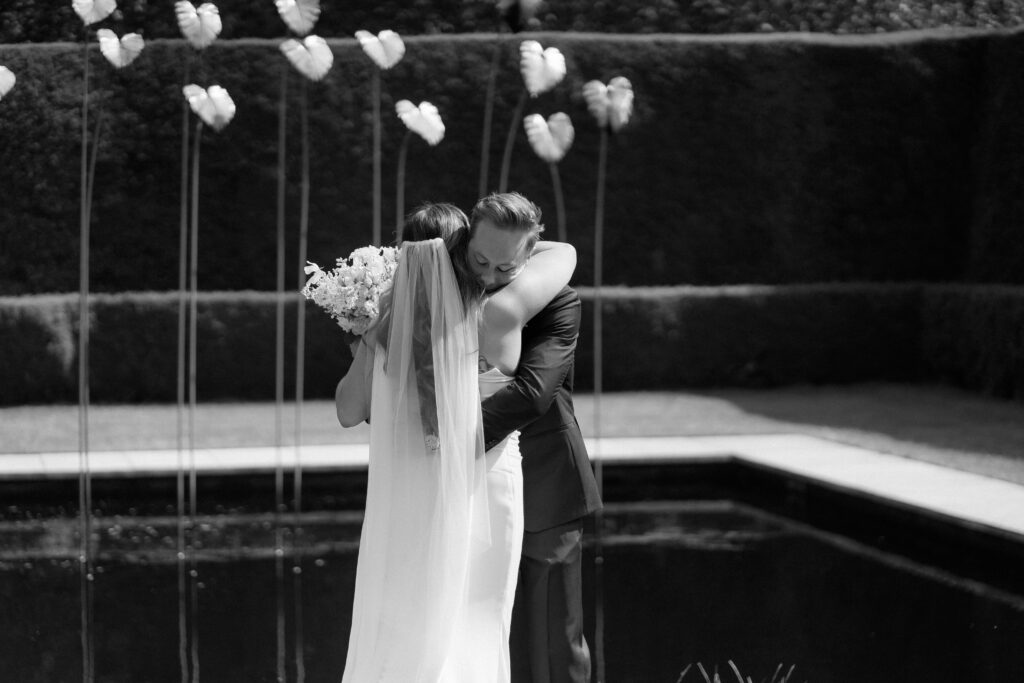 first look at the water garden at kiftsgate court gardens by cotswolds wedding photographer