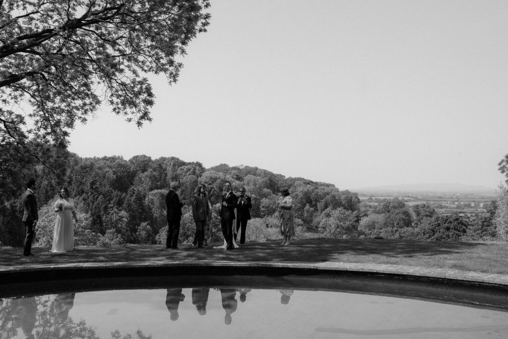 outdoor wedding ceremony at kiftsgate court gardens by cotswolds wedding photographer