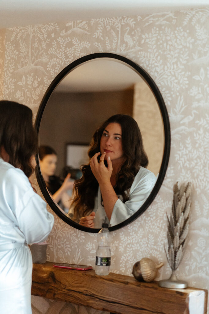 bridal prep at the manor house hotel by cotswolds wedding photographer